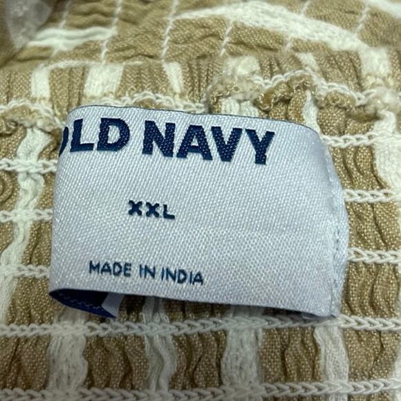 Old Navy Striped Puff Sleeve Smocked Belt v-Neck Tiered Midi Wrap Dress Size XXL - Picture 5 of 6